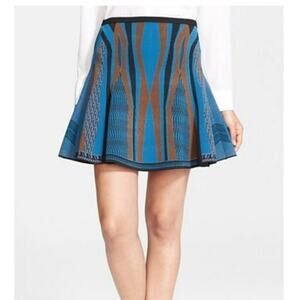 Diane Von Furstenburg Ginnie Knit Mini Flare Skirt S